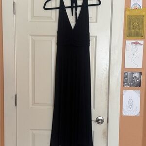 BCBGMaxAzria Black Midi Halter Dress